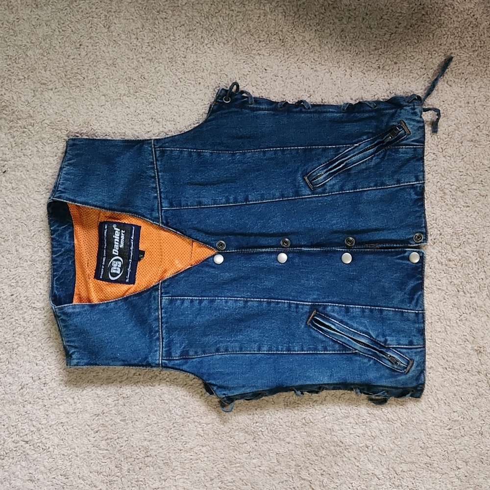 Denim motorcycle vest